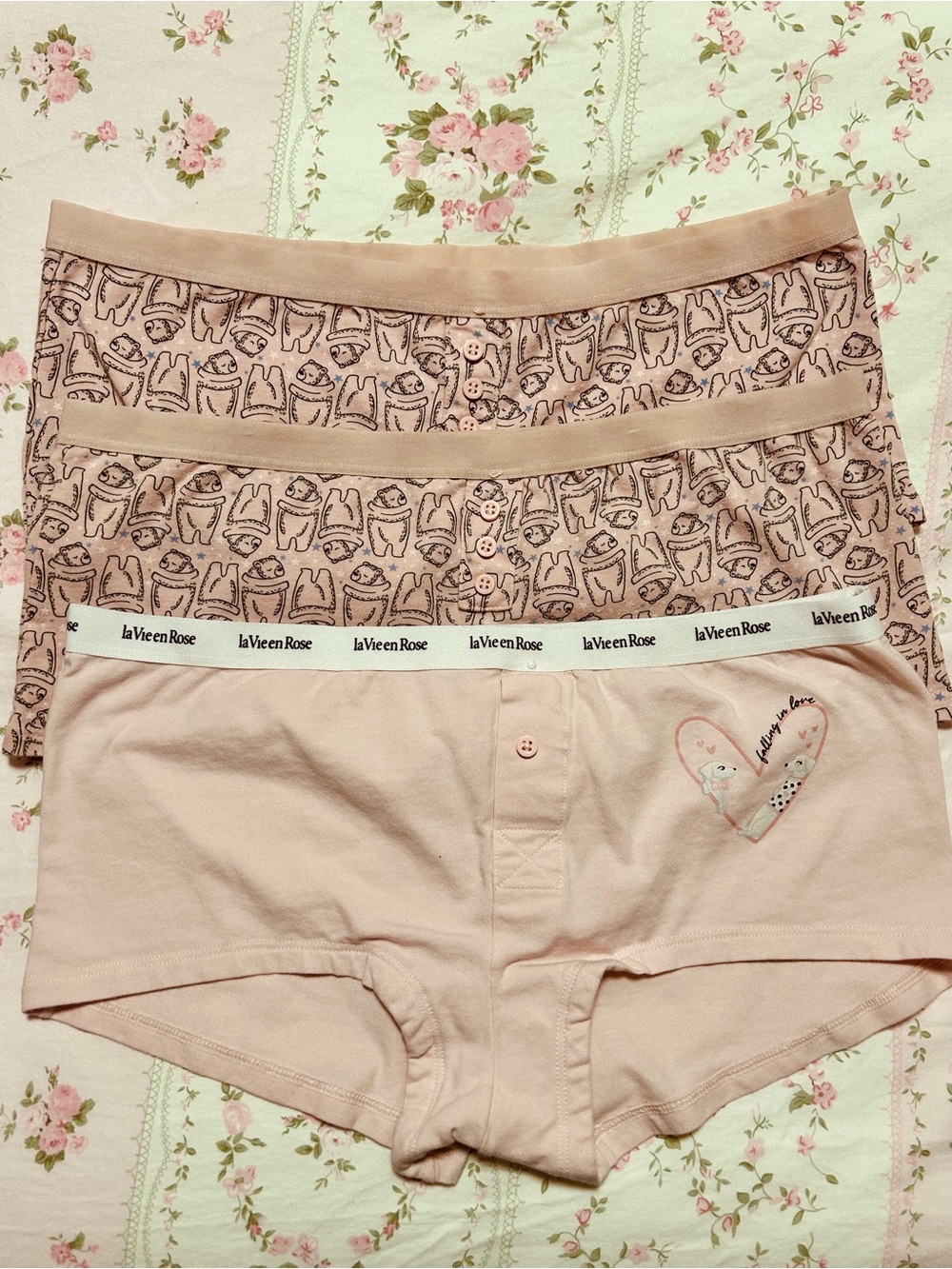 La Vie en Rose Women's Pink Cotton Boyshorts - Pack of 3